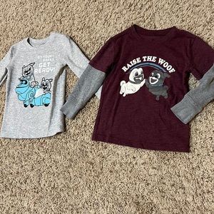Like new/EUC Disney Puppy Dog Pals thermal/long-sleeved tees 2-pack - size 2T!
